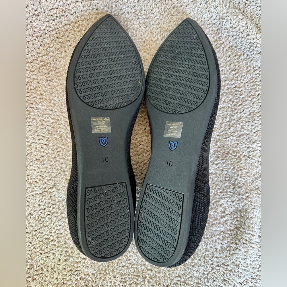 Rothy's The Point Black Slip On Ballet Flats Women's Size 10 - Picture 5 of 7